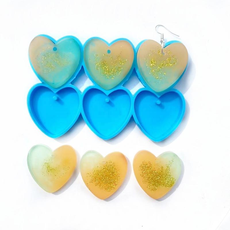 Heart-shaped Mirror Silicone Mold Suitable for Epoxy Resin Diy Craft Earrings Pendant Tag Keychain Jewelry Making