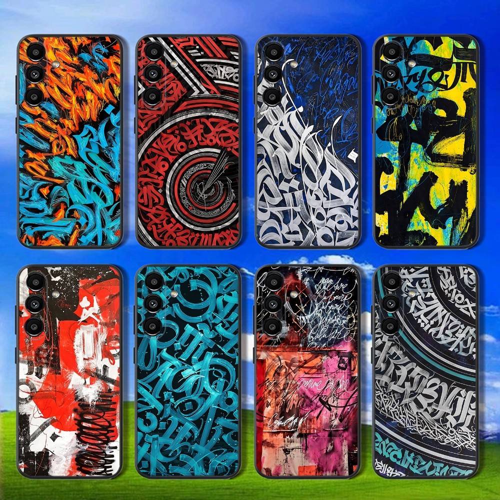 Pokras Lampas Art Graffiti Handyhülle für Samsung Galaxy A13,A21s,A22,A31,A32,A52,A53,A71,A80,Weiche Schwarze Hülle