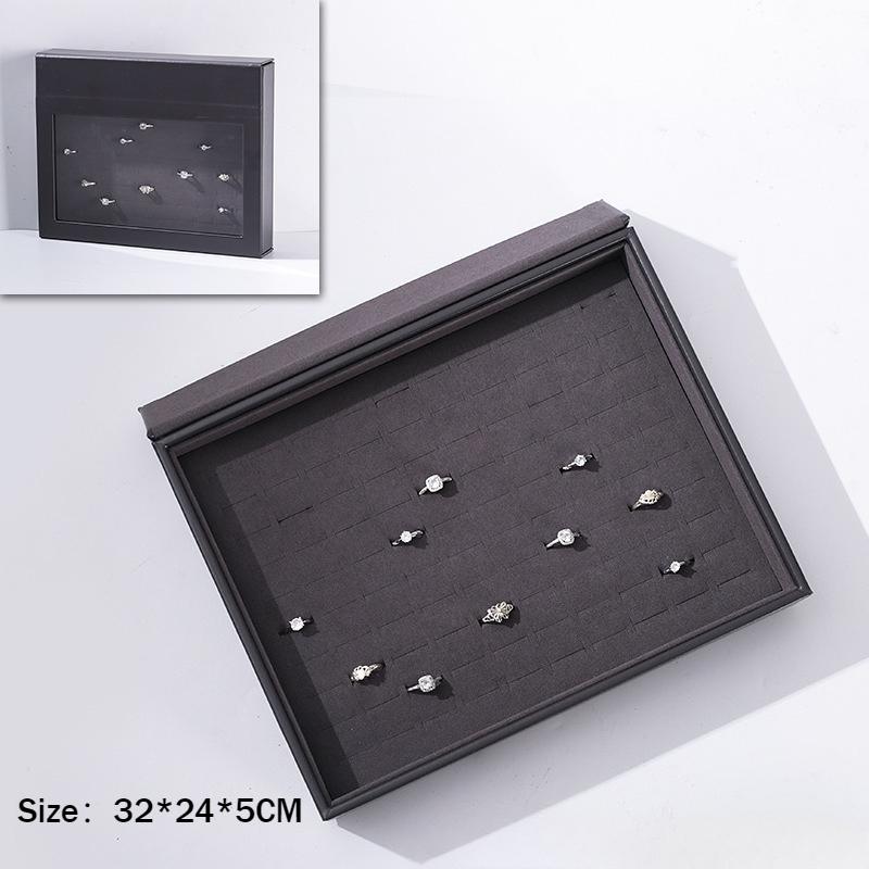 Flip Cover Jewelry Display Box Transparent Earrings Exhibition Tray Jeweler Rings Organizer Pallet Modern Bracelet Storage Boxes