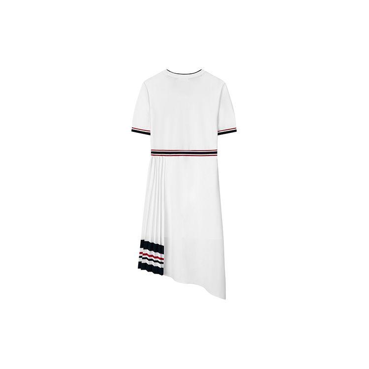 Fila Casual Breathable Round Neck Fashion Sports Short Sleeve Dress Women Dresses Standard-White F11W131314F-WT