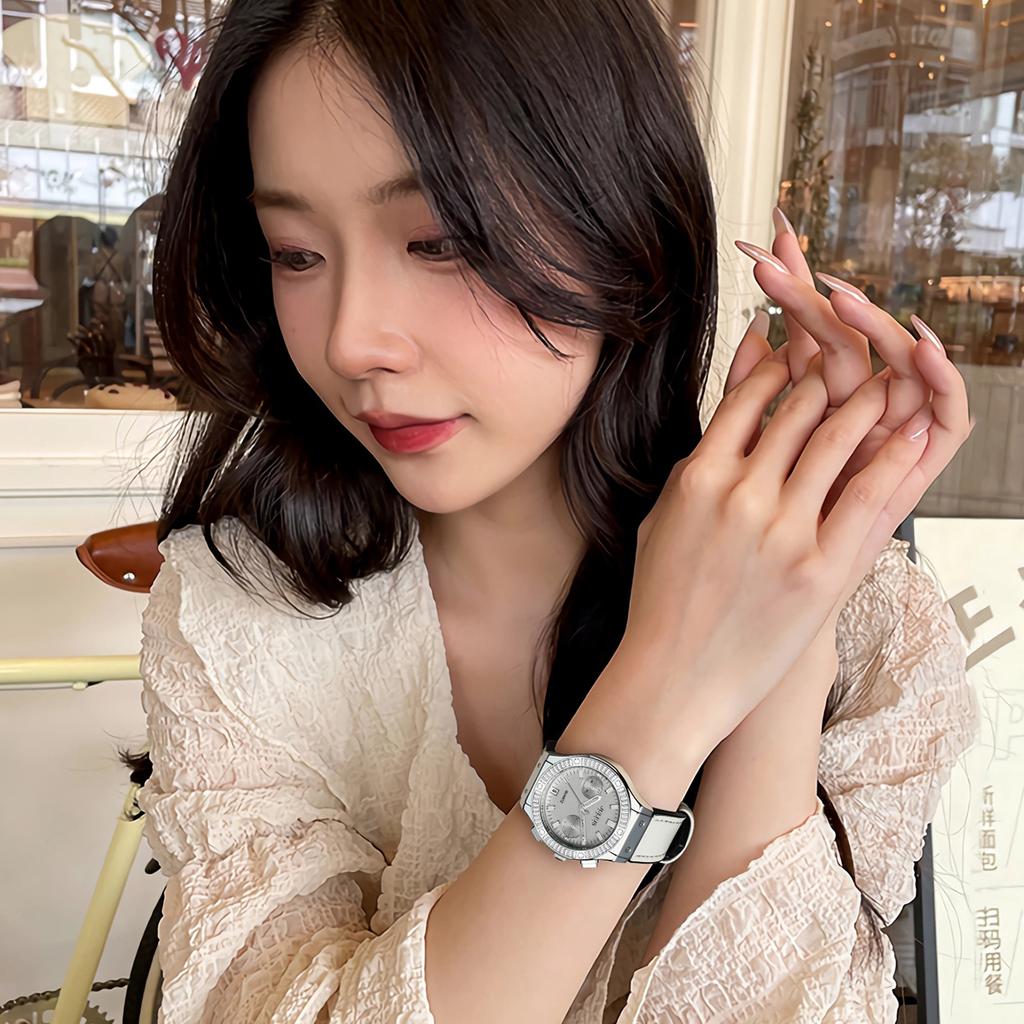 Juli Shi Women's Watch Brand Brand Brand New Calendar Multi functional, Niche, Light Luxury, Diamond encrusted Quartz Women's Watch