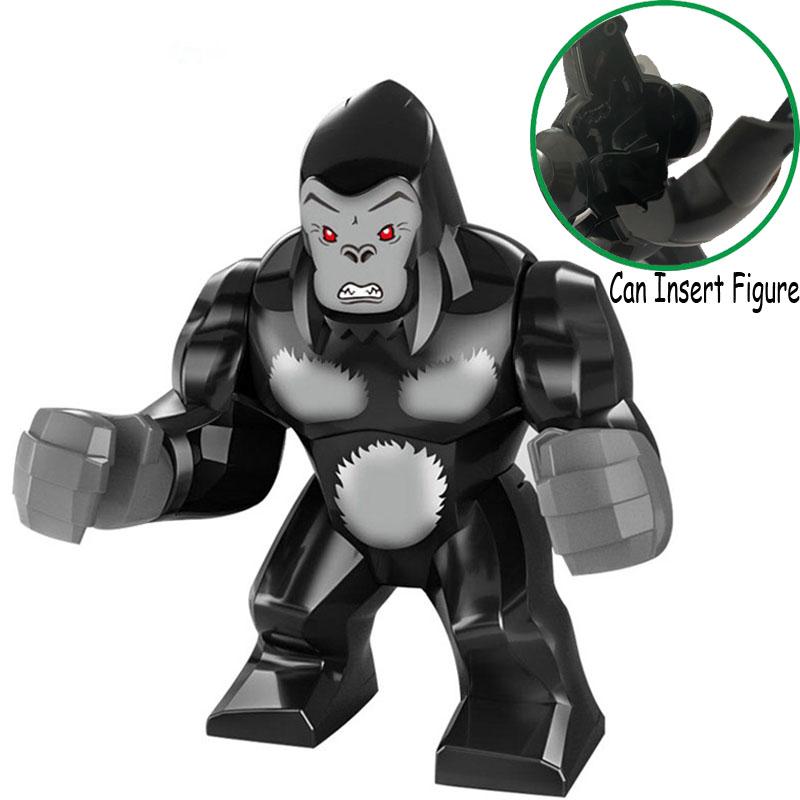 Superhjältar Djungeldjur Apor Orangutang Gorilla Modell Figur Byggklossar Upplysande Leksaker För Barn