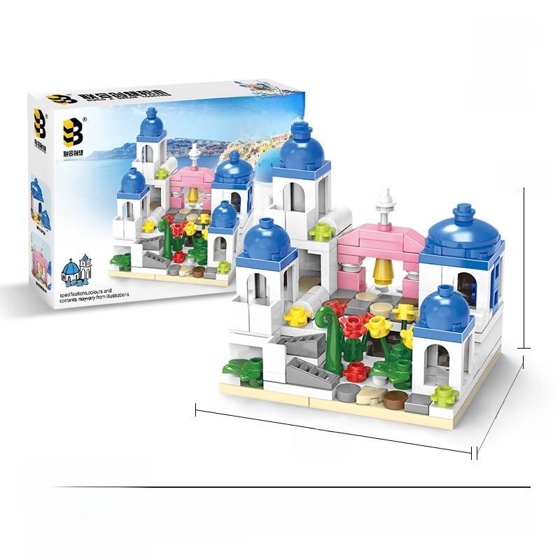 Plastic Assembling Kids Building Blocks For Santorini Castle Toys Educational