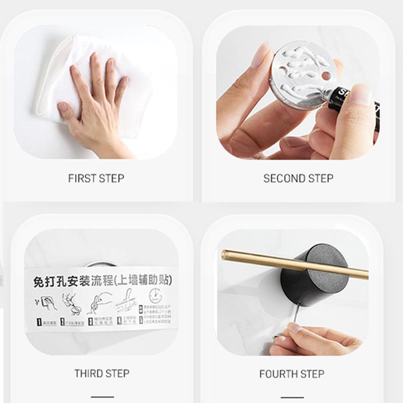 40/50cm Movable Towel Bar Towel Hanger Bath Towel Holder Wall Towel Bar Space Aluminum Bathroom Shelf Kitchen Storage Rack