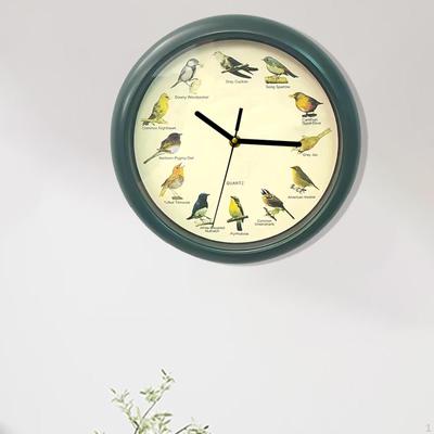 Zingende Vogel Wandklok, Ronde Ornament, Decoratie die op het Uur Zingt Moderne Hangklok