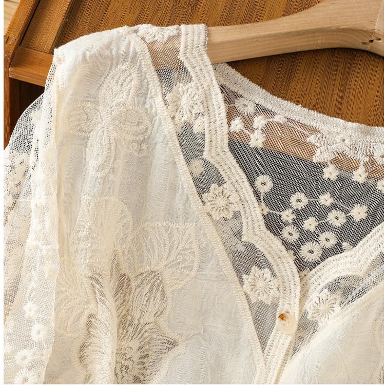 DIMANAF 2025 Summer Women Lace T-Shirt Basic New Fashion Tops Lace Tees Casual Loose Tees