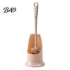 Cleaning Brush Long Handle Toilet with Anti-Slip Grip, Silicone Bristles Curved Resistant Double Head for Deep Stain Removal