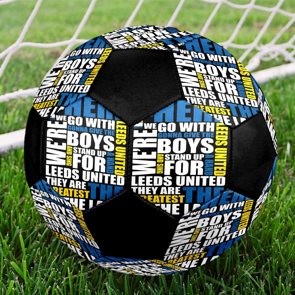 1 pz Pallone da Calcio Leeds United F.C. Misura 5 Pallone da Calcetto Indoor alla Moda Colorato Gioco in Cortile - Ottimo Regalo per Appassionati di Sport HE12