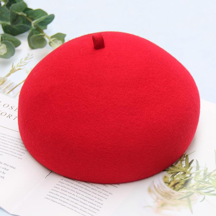 

Autumn and Winter Woolen Beret Female British Casual Painter Hat Felt Hat Adjustable