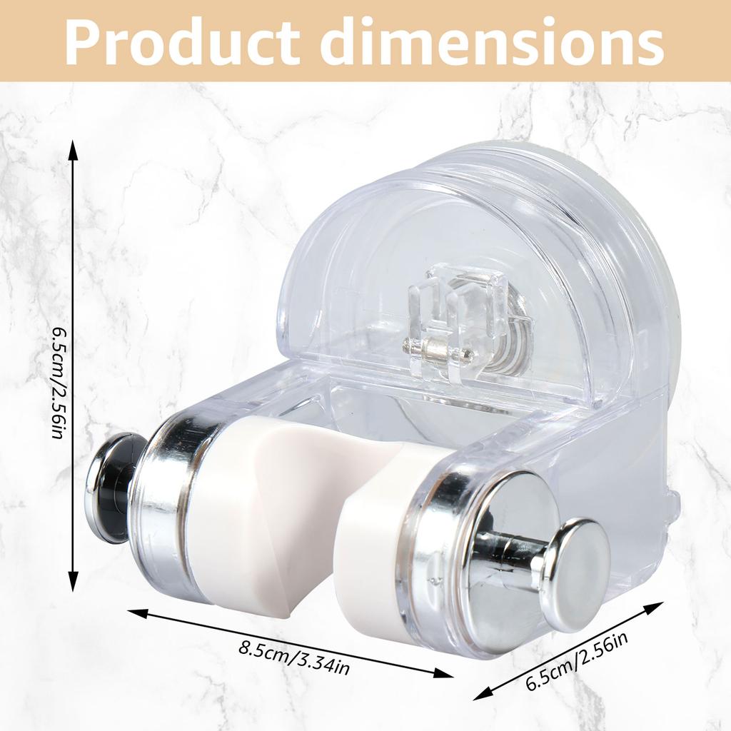 3 Stück 360° Verstellbare Duschkopfhalterung Saugfuß mit 2 Haken Badregal Wandmontage Nicht Perforiert Integriert