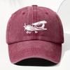 Glider Print Washed Retro Baseball Cap Fashionable Unisex Sun Protection Outdoor Hat Adjustable