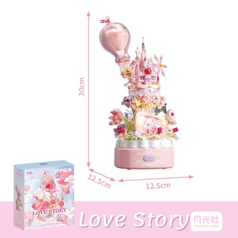 Wonder Moon Heartbeat Love Language Music Box Building Blocks Confession of Love Assembled Toys Valentine s Day Gift