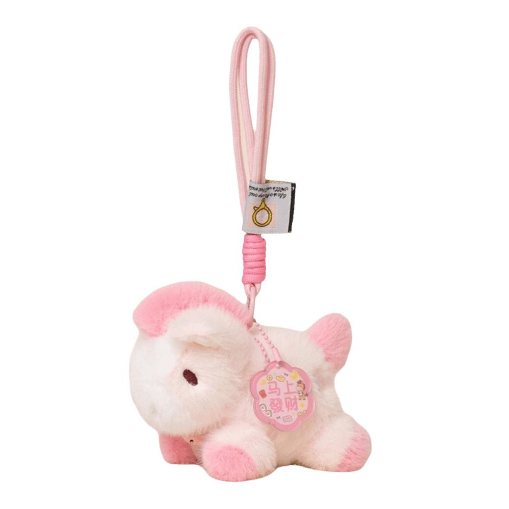 Multiple Colors Horse Pendant Keychain Lifelike Animal Kawaii Style Horse Keychain Soft Material Mini Stuffed Doll Friend Gift
