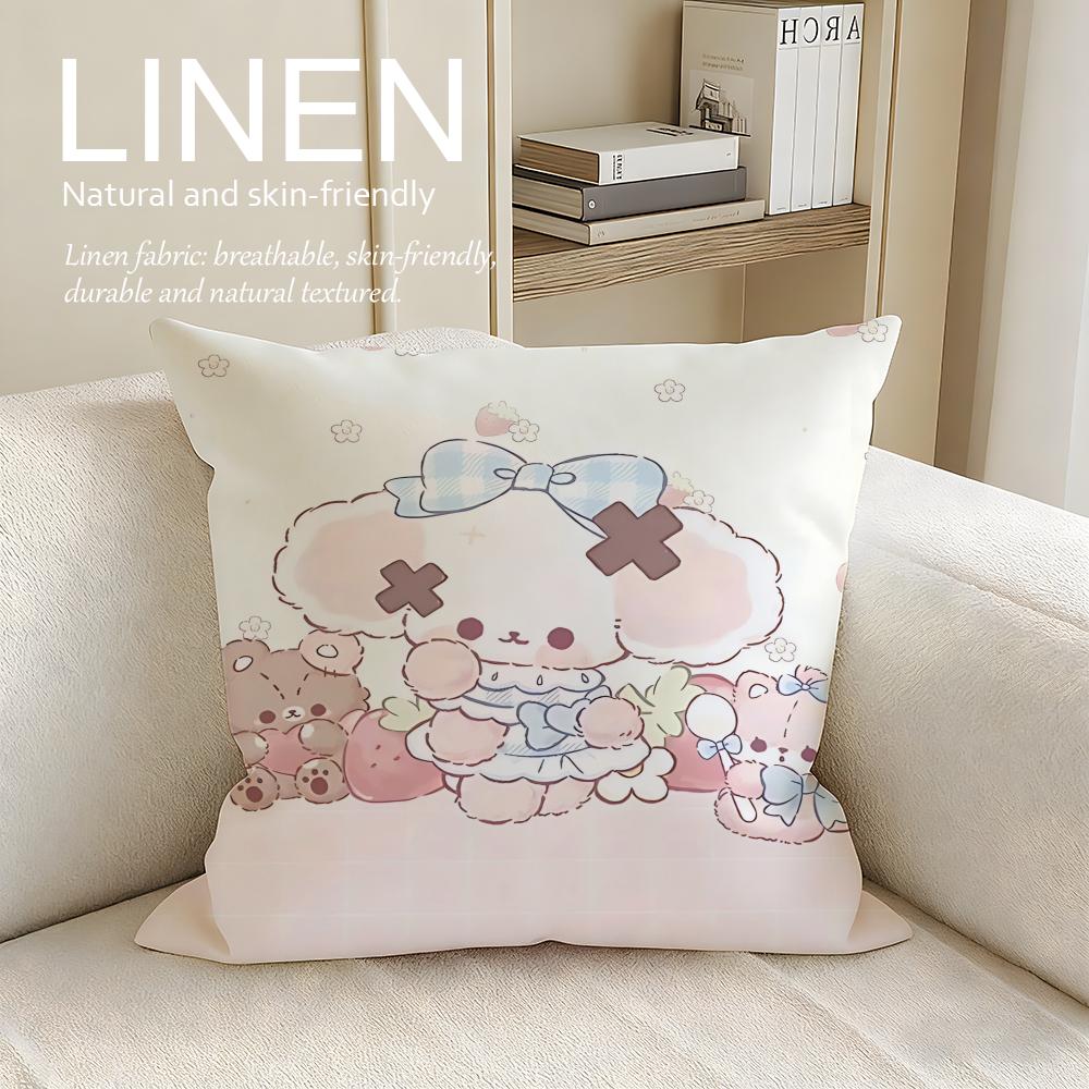 Cute nonomochi Cushion Cover Pillowcase Set Pcs x x Breathable Washable Sofa Cushion Cover