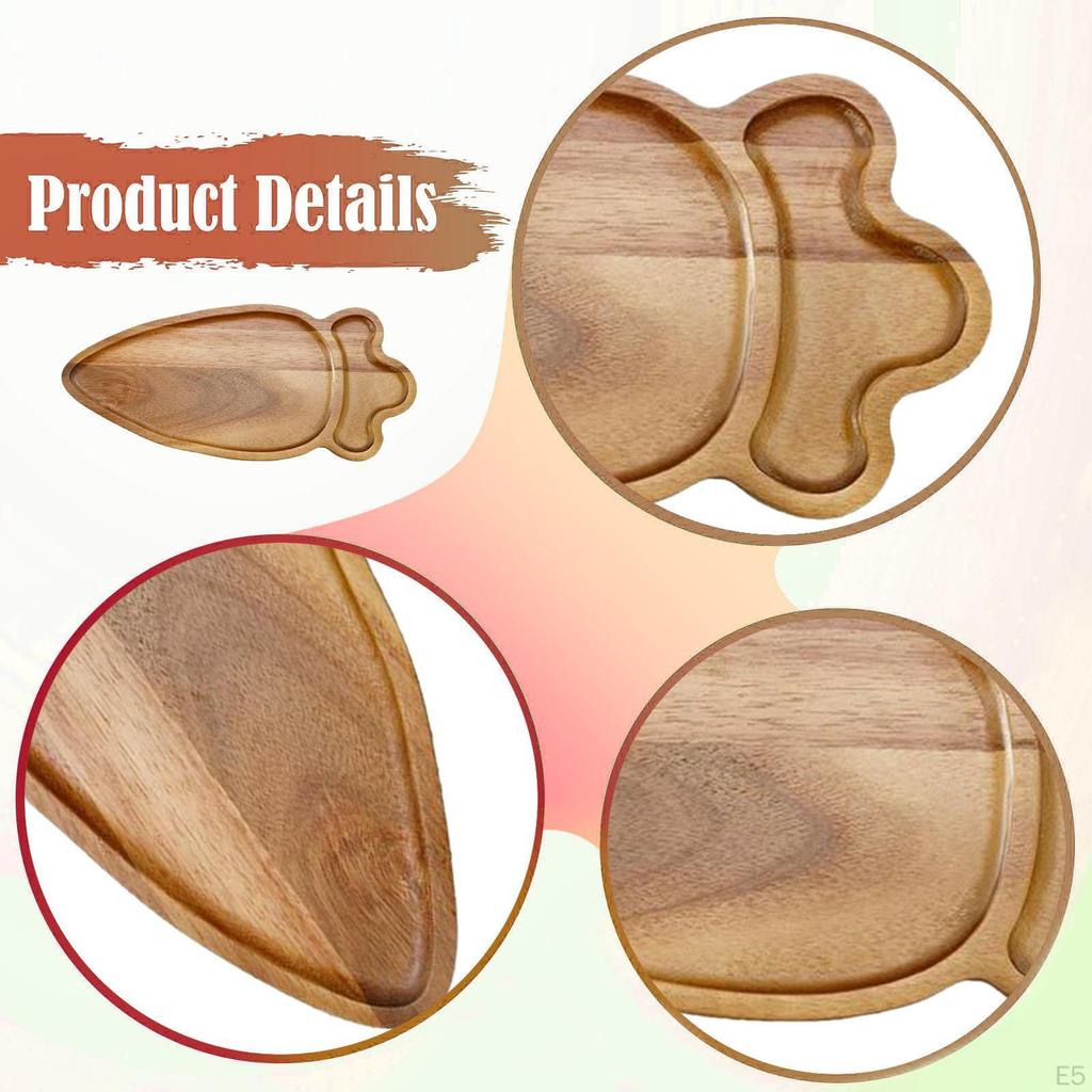 Wood Serving Tray Food Platter Dried Fruit Plate for Tea Vegetable