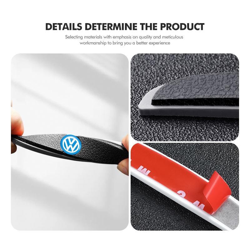 Valve Stems Caps 4PCS Car Mirror Sticker Door Side Anti Collision Strip Decals For Volkswagen VW Polo Jetta Sagitar Magotan Pass Zh7