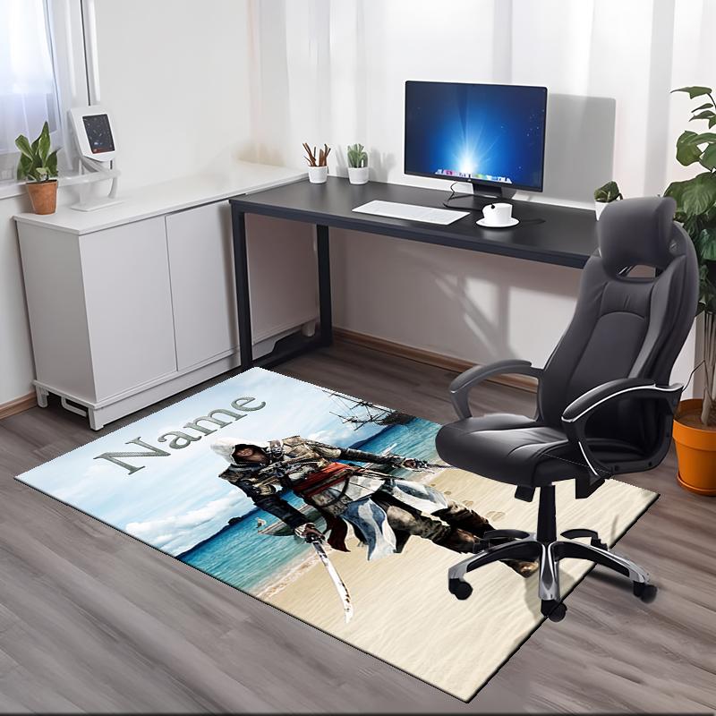 Custom Name Assassin'S Printed Carpet Rug For Office Chair Living Room Bedroom Kitchen Room Decor Gifts