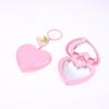 1Pcs Heart Shape Mini Empty Blush Powder Box Eye Shadow Container With Mirror And Aluminum Pan Key Chain Lipstick Packaging