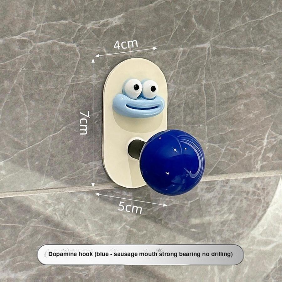 

2 pcs Multi-Hook Adhesive Hook - No Drilling, Heavy Duty, for Door Back, Bathroom, and Removable Adhesive Hook 4*7*5cm синий