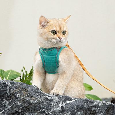Pet Vest Harness with Leash Breathable Adjustable Reflective No Pull Escape-proof Small Dog Puppy Cat Chest Harness Pet Supplies