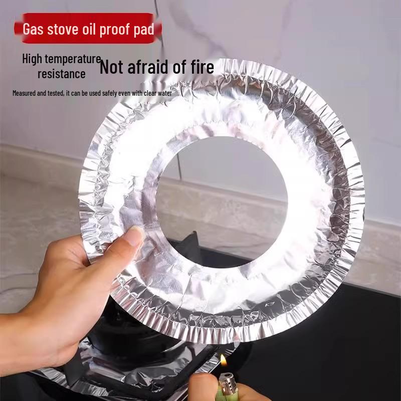 Thickened Aluminum Foil Gas Stove Oil-Proof Mat - Square & Round Protector Cover