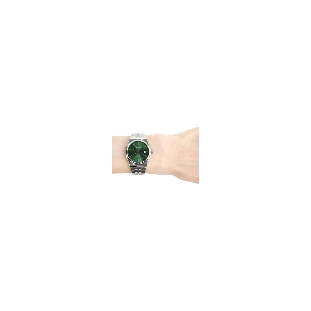 Casio Cheap Casio MTP-B145D-3A Unisex Quartz Watch Metal Silver Green 38mm