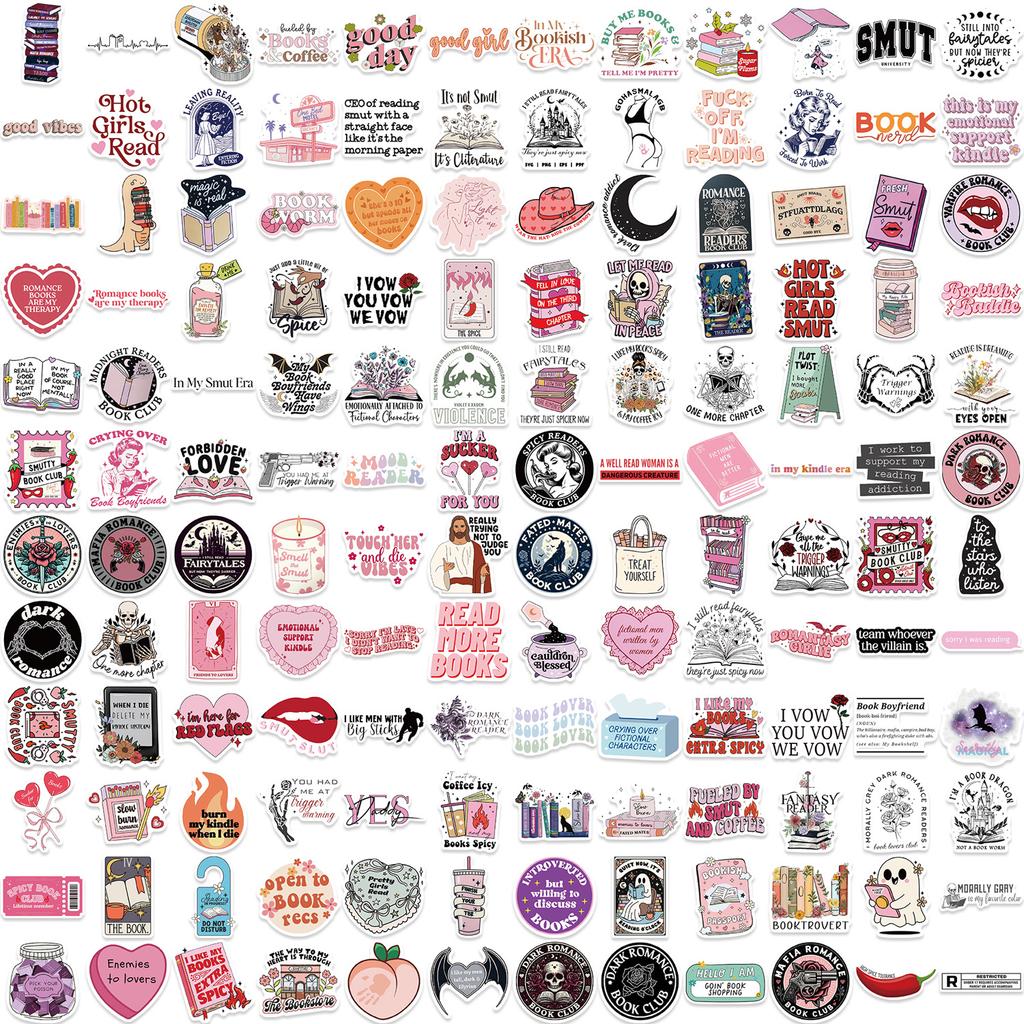 150 Romantic Reading Style Kindle Stickers Suitcase Guitar No Glue Waterproof Stickers