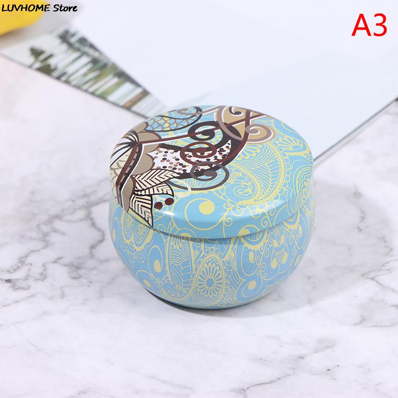 Retro Luxury Candle Jars Holder Storage Case Empty Tin Box Round Container with Lid Small Diy Candle Making Wedding Sweet Gifts