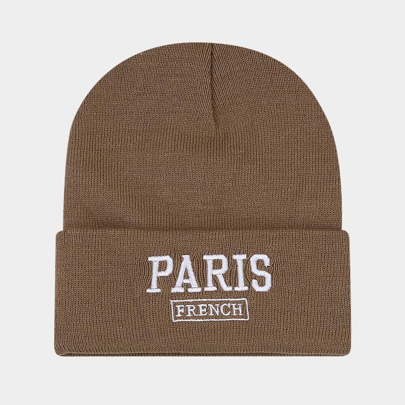 Large Version Knitted Hat Female Face Small Embroidered Letters Wool Pullover Hat Big Head Circumference Street Tide Hat