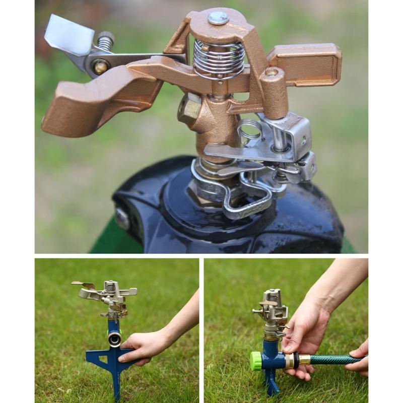 Professional Brass Rotating Sprinkler Angled Adjustment For Large Yard Landscape