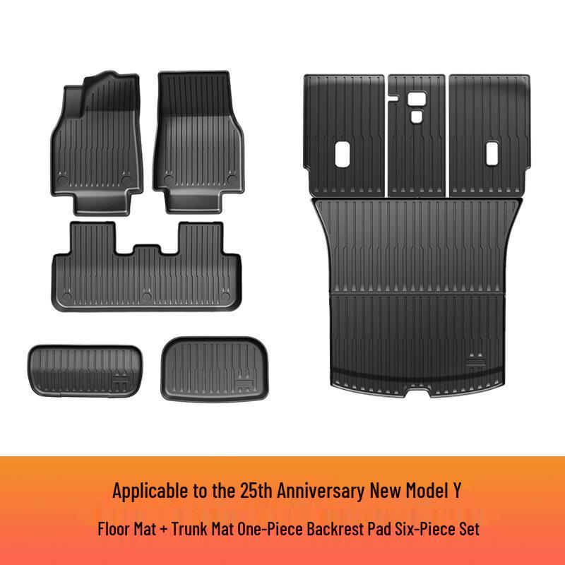 Tesla Model Y 2025 Refresh TPE Floor & Trunk Mats with Backrest Pad