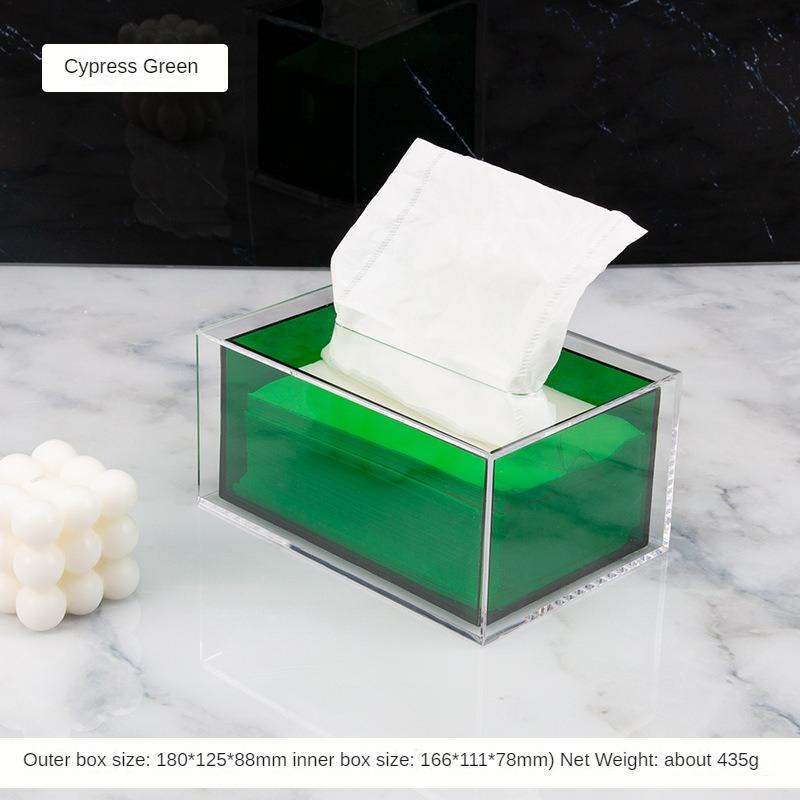 Creative Transparent Acrylic Tissue Box Living Room Paper Box Holder Simple Coffee Table Napkin Storage Box Decorative Ornament