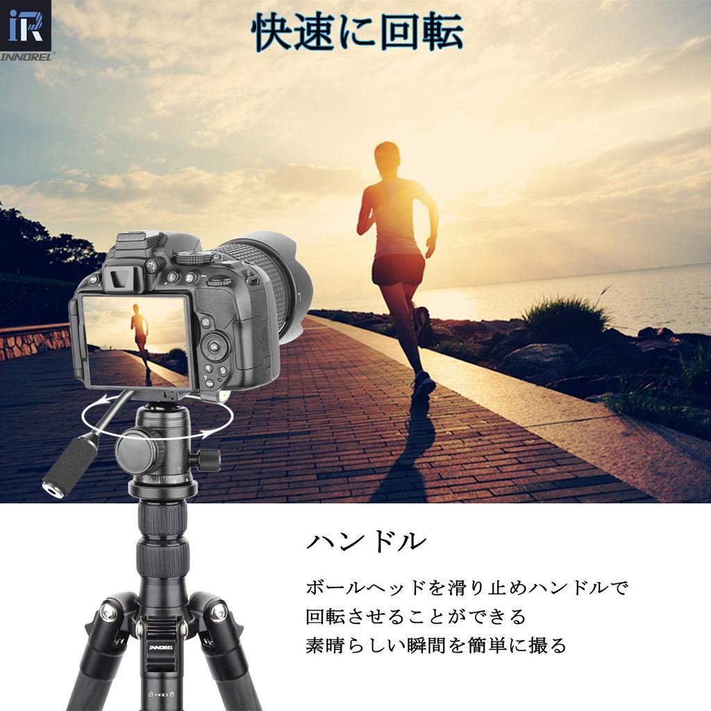 INNOREL Compact Ball Head with 8kg Weight 28mm Diameter Ball CNC Aluminum Alloy Monopod for and Video Two Quick Shoe Mounts Handle, Capacity, Head,