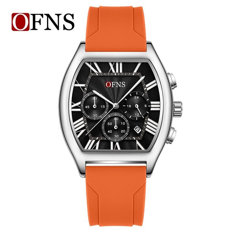 Man Wristwatch Fashion Luxury Waterproof Silicone Strap Quartz Men's Watches Sports Auto Date Chronograph Simple Clocks