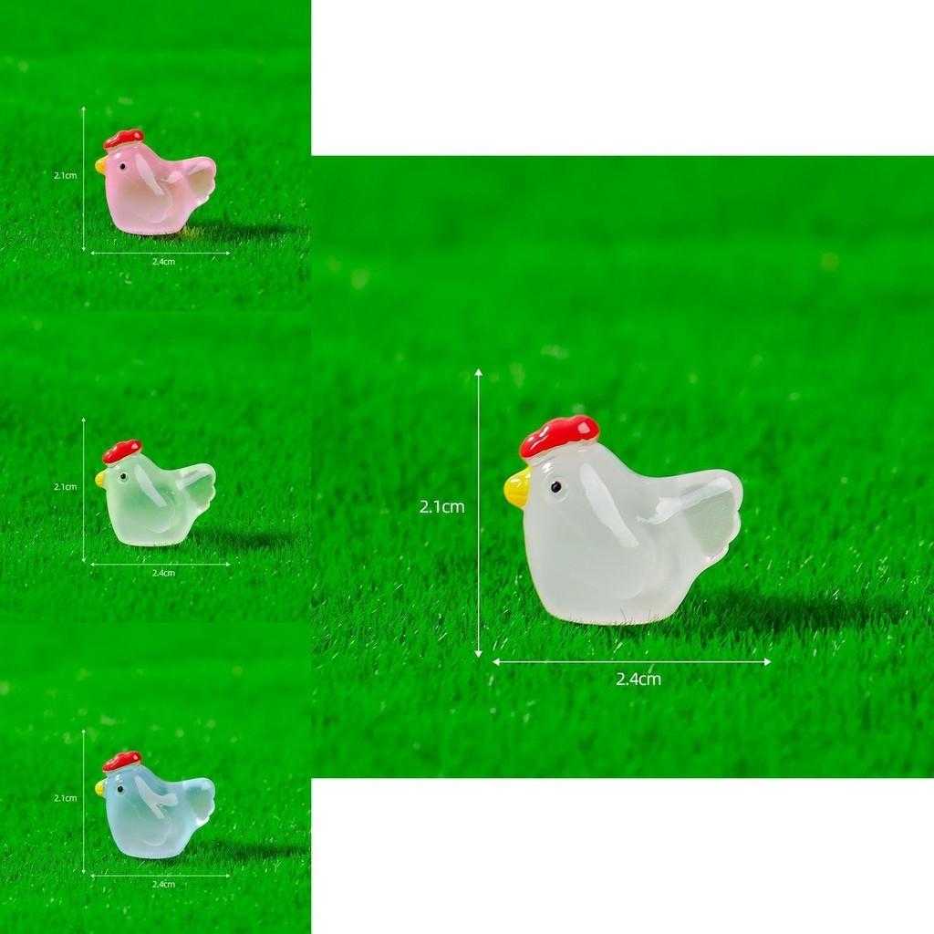 Cute Luminescent Resin Chicken Figurine Garden Ornament In Eight Colors