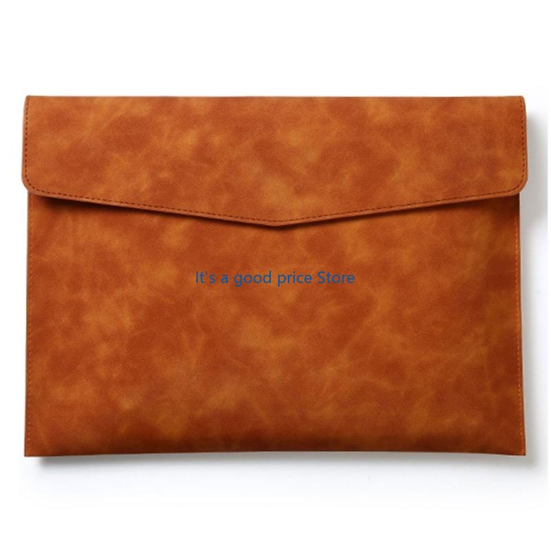 Leather Document Folder Closure File Organiser Storage Pouches 100 Sheets Capacity for School Office Supplies