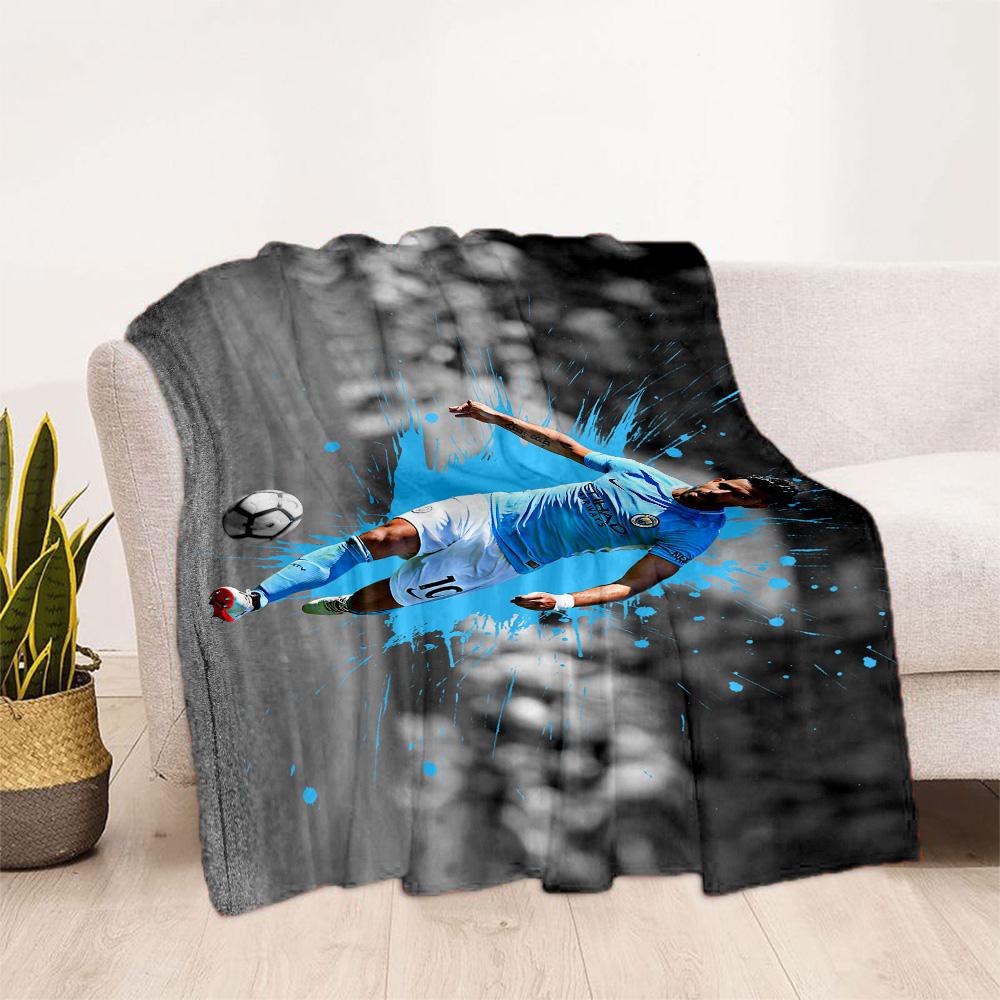 Dynamic Soccer Action Blanket Warmthful Decor Suitable for Seaside Office Chair Livingroom Four Seasons Universal Stylish Decor