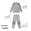ASK JUNIOR Boys' Winter Fleece-Lined Antibacterial Thermal Pajama Set