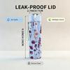 1PC Purple Lavender Floral Bouquet Print 750ml Color Plastic Sports Water Bottle Leakproof Flip Straw Lid Suitable for Sports Office Home Use