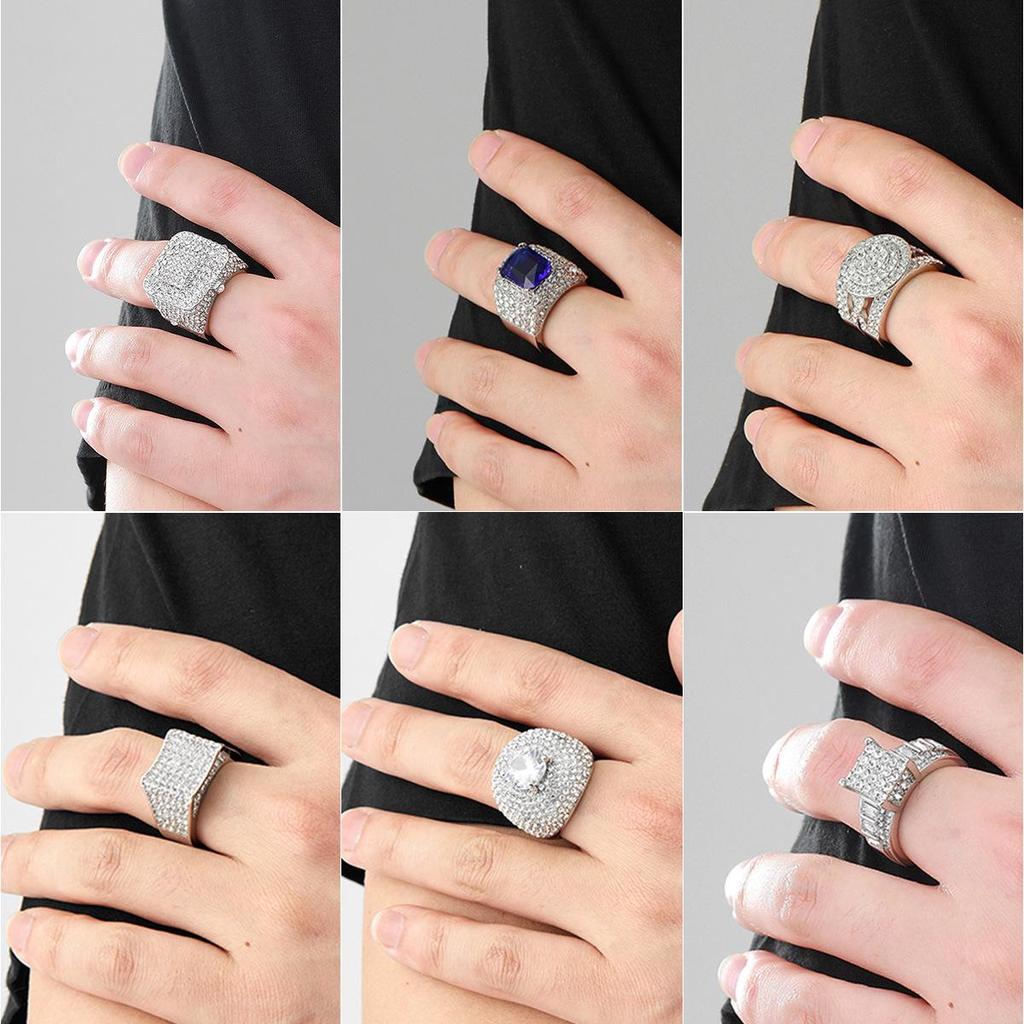 Men's Hip Hop Trendy Zircon Diamond Ring
