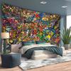 2D Printed Vibrant Street Art Tapestry for Living Room & Dorm