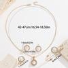 European and American fashion new creative design diamond-studded round pearl earrings, ring, necklace set accessories for women
