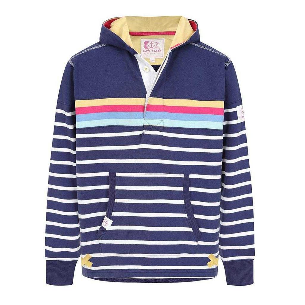 Lazy Jacks Girls Contrast Striped Hoodie