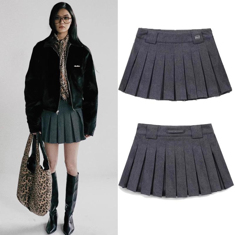 

Badblood Petite Wool Preppy Pleated Skirt – Slimming, Age-Reducing, Autumn/Winter Temperament Medium
