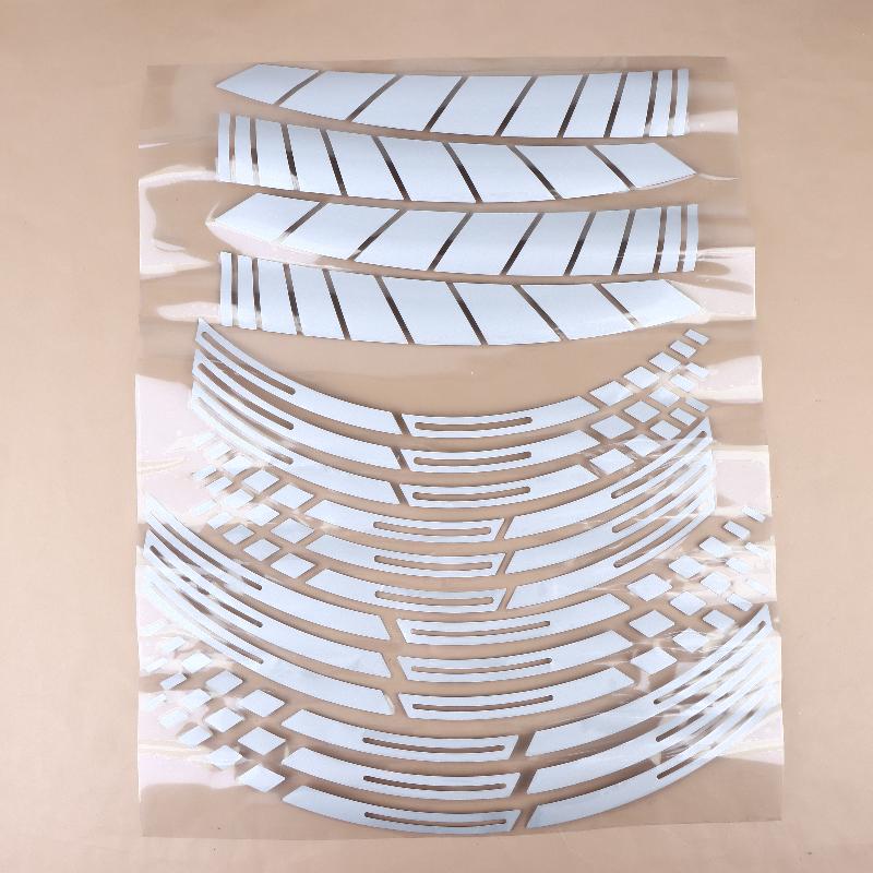 

21/18 Дюймів Для Світловідбивних Наклейок на Колеса Мотоцикла Декаль на Маточину Смуга на Обід (ПВХ наклейки на мотоциклетні колеса) білий