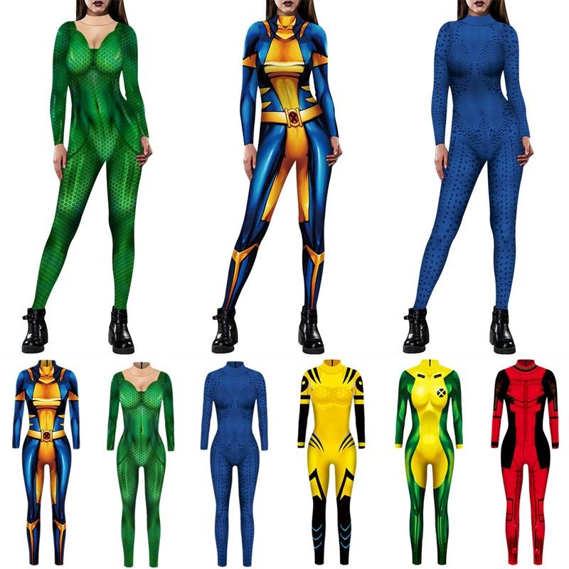 Mystique Women Xmen Catsuit Jumpsuit 3d Printed Halloween Party Costume Cosplay