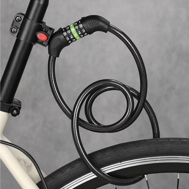 Combination Bicycle Cable Lock-5-Digit Winding Security Reset Cable Lock Bicycle Padlock Anti-Theft Accessories