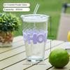 Moderne Bunte Transparente Glas Tasse Große Kapazität Buchstaben Design Kaffeetasse Hoher Ästhetischer Wert Saftglas Heimgebrauch