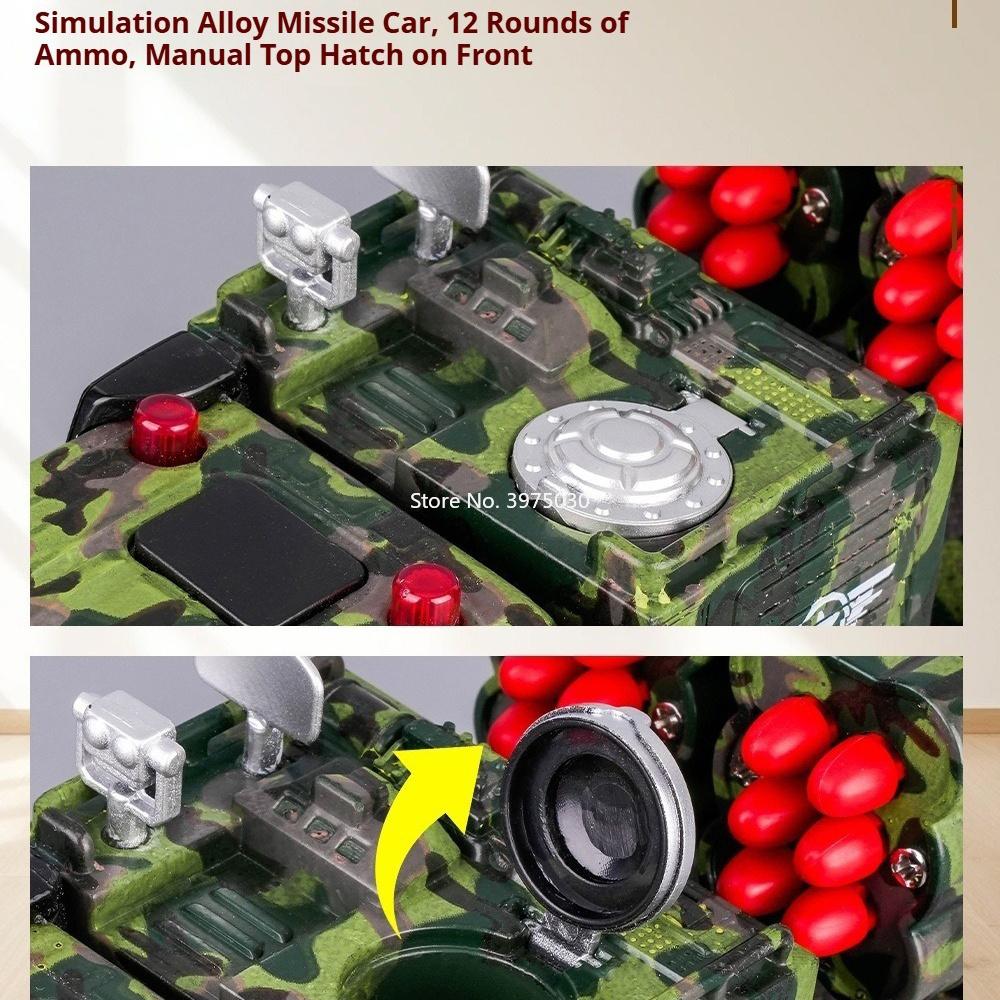 1:32 Scale Military Missile Alloy Diecast Models Toys Car with Pull Back Doors Opened Drone Launch Vehicle Toy Birthday Surprise