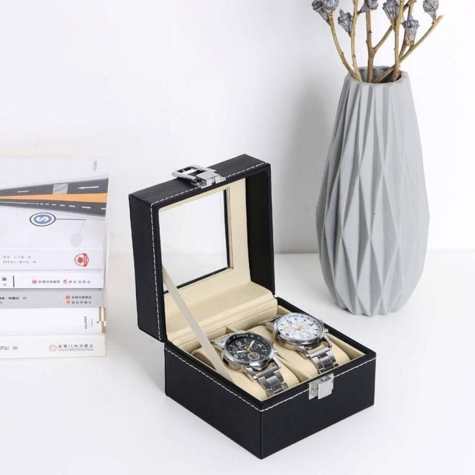 2/3/4/5/6/8/10/12 Slots PU Leather Watch Box Traditional Style Watch Storage Box Gift Watch Case With Lock